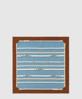 구찌 프린트 실크 까레 837925