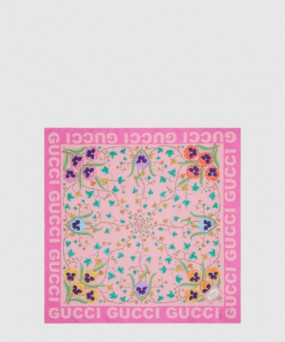 구찌 플로럴 프린트 실크 스카프 743876