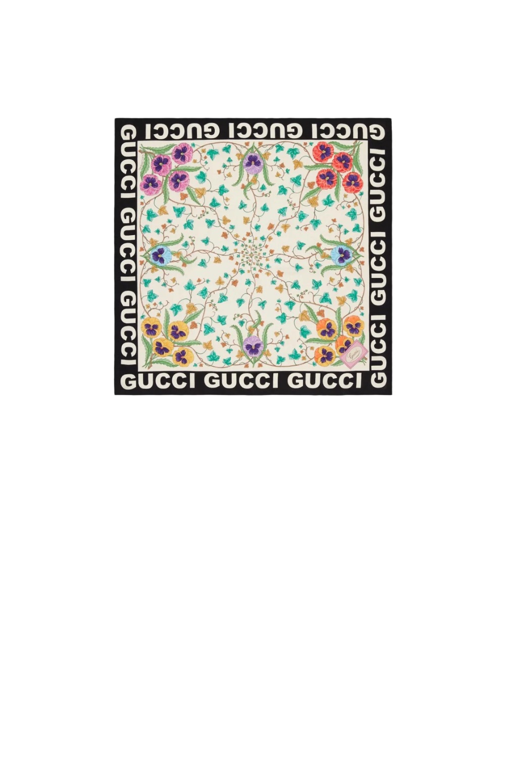 구찌 플라워 프린트 실크 스카프 743876