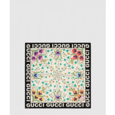 구찌 플라워 프린트 실크 스카프 743876