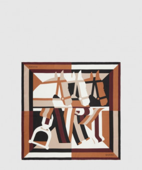 구찌 프린트 실크 까레 811167