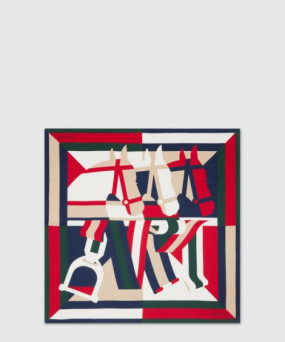 구찌 프린트 실크 까레 811167