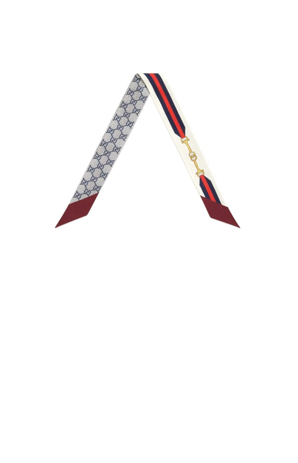 구찌 프린트 실크 넥 보우 756937