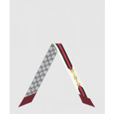 구찌 프린트 실크 넥 보우 756937