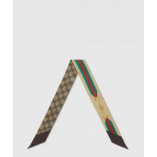 구찌 프린트 실크 넥 보우 756937