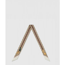 구찌 프린트 실크 트윌 넥 보우 784959