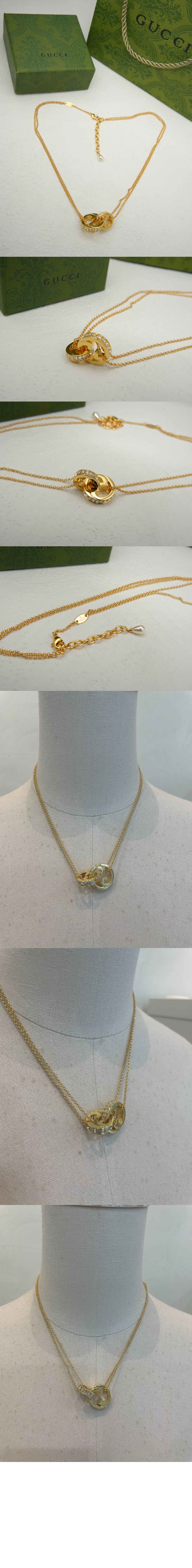 구찌 블론디 시리즈 더블 체인 목걸이 837327