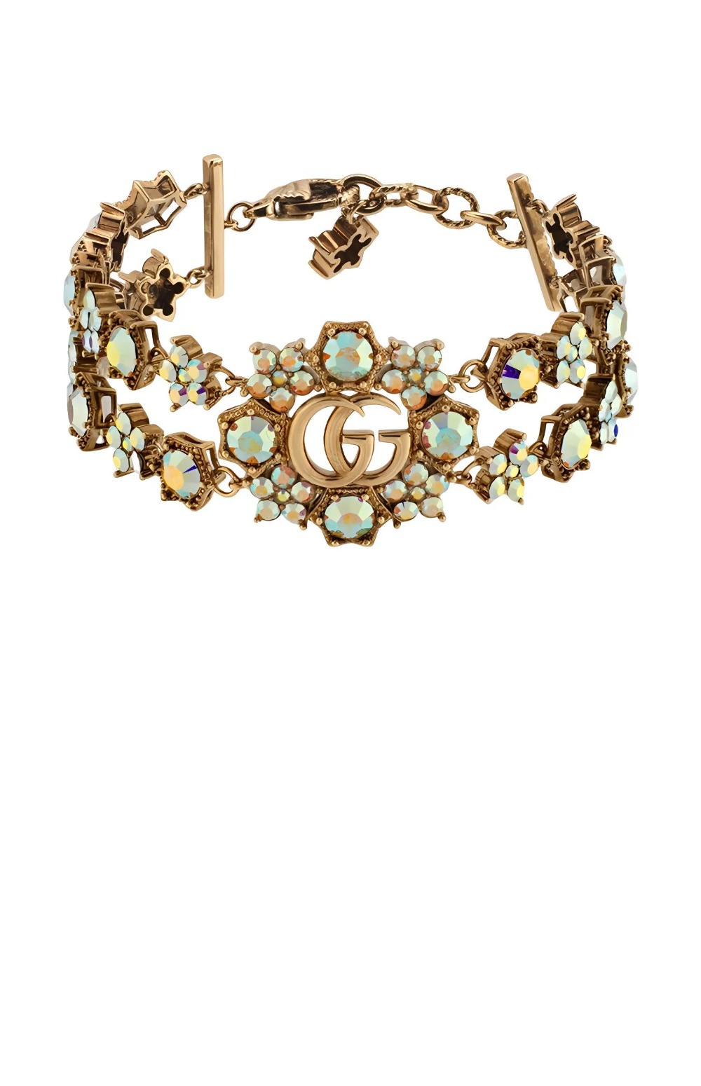 구찌 더블 G 플라워 크리스털 팔찌 753867