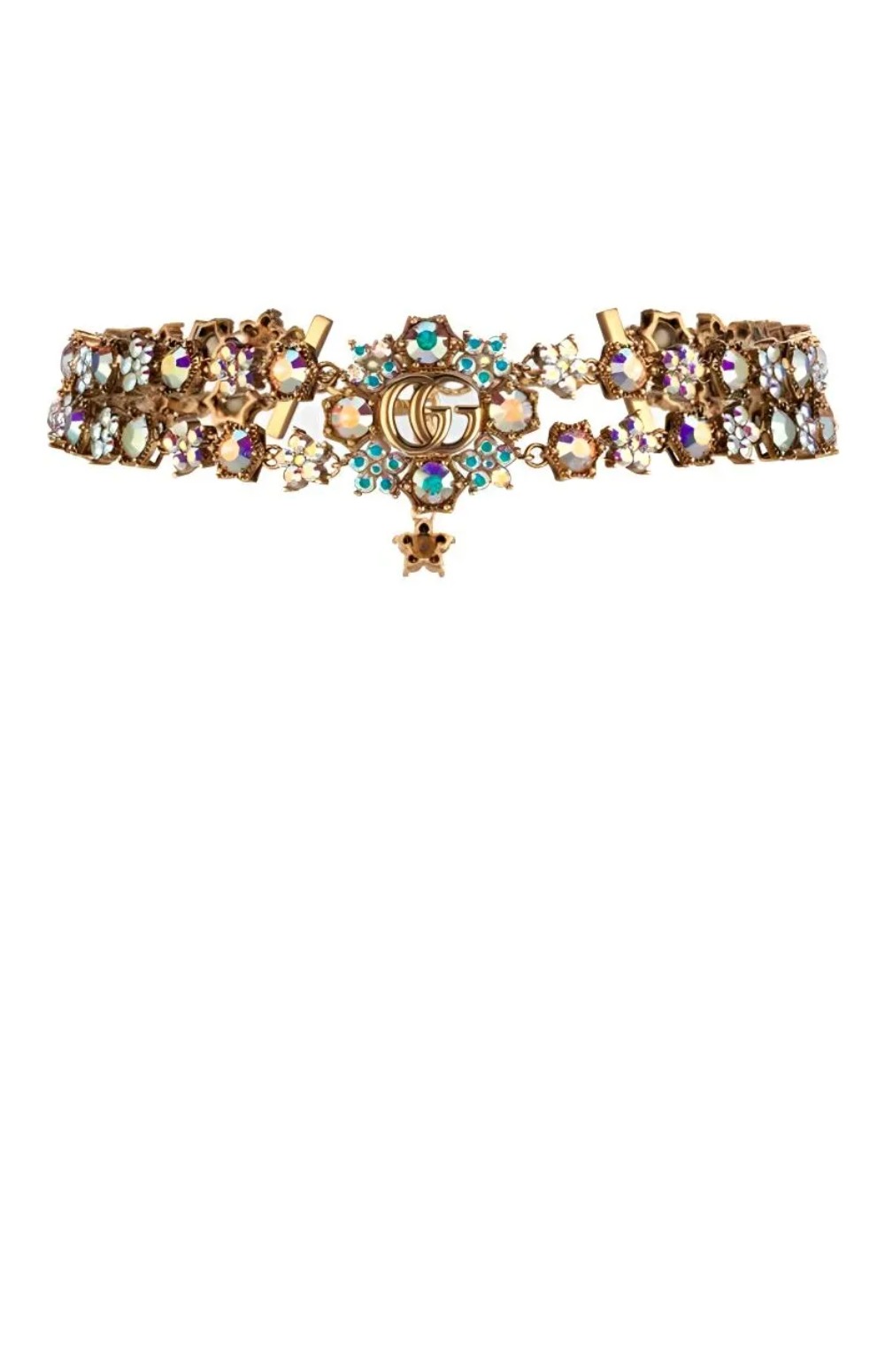 구찌 더블 G 플라워 크리스털 목걸이 753867