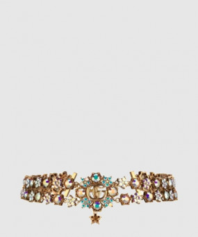 구찌 더블 G 플라워 크리스털 목걸이 753867