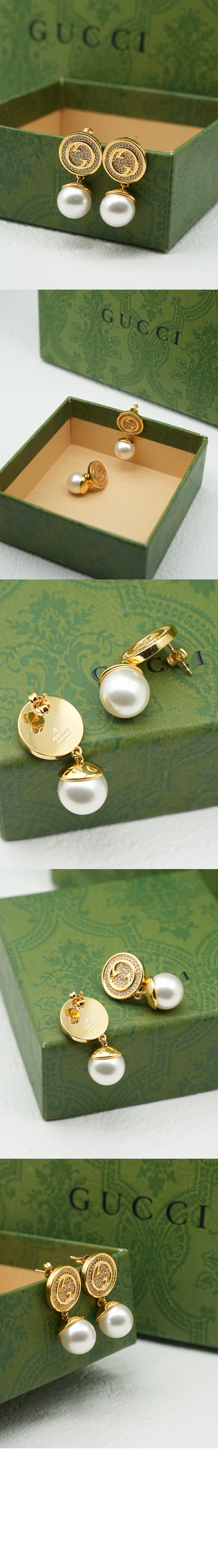 구찌 블론디 시리즈 크리스털 진주 귀걸이 815151