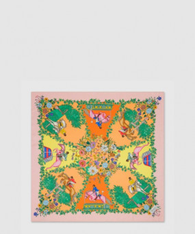 구찌 올오버 플로라 프린트 실크 까레 810870