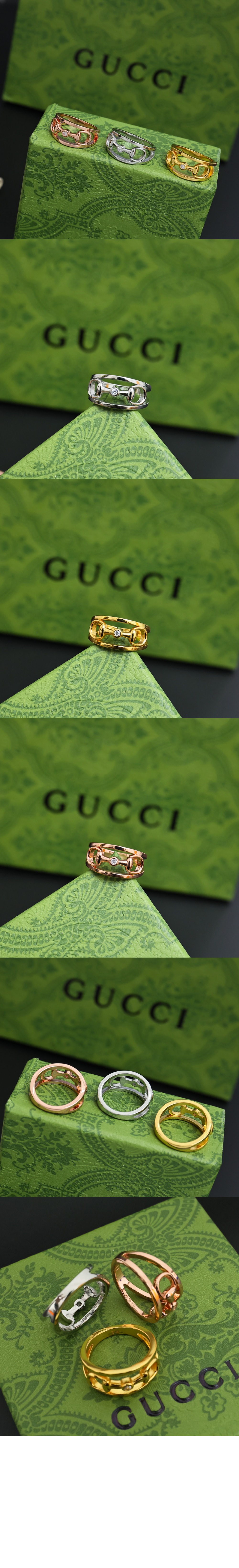 구찌 18k 호스빗 와이드 다이아몬드 반지 796191