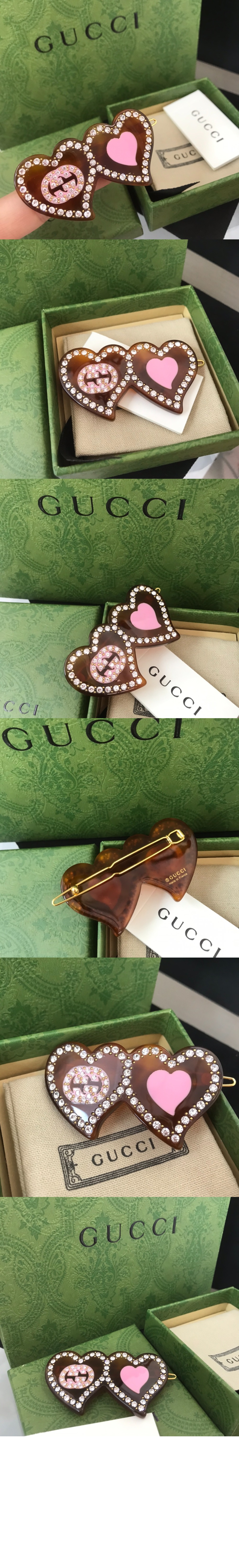 구찌 쌍심 더블 G 머리핀 679030