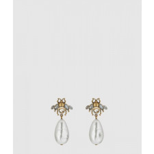 구찌 드롭 진주 꿀벌 모양 귀걸이 490312