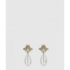 구찌 드롭 진주 꿀벌 모양 귀걸이 490312