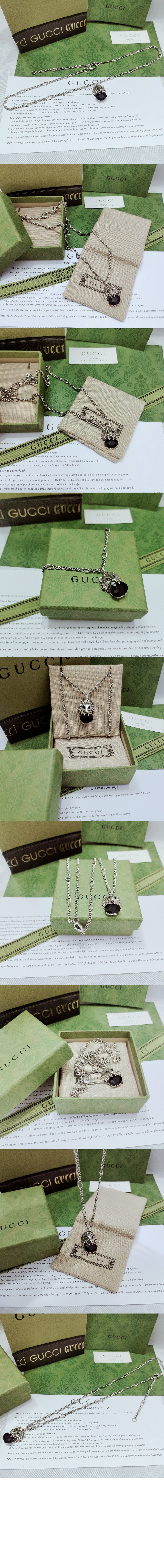 구찌 그린 크리스털 펜던트 목걸이 412885