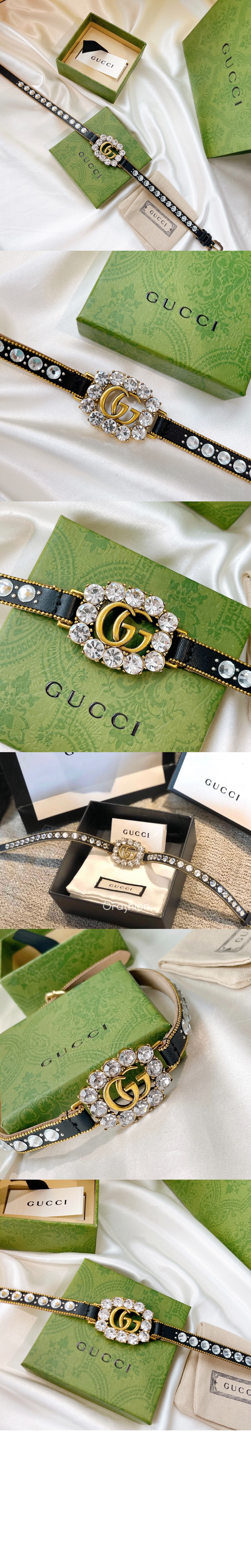 구찌 더블 G 레더 목걸이 553396