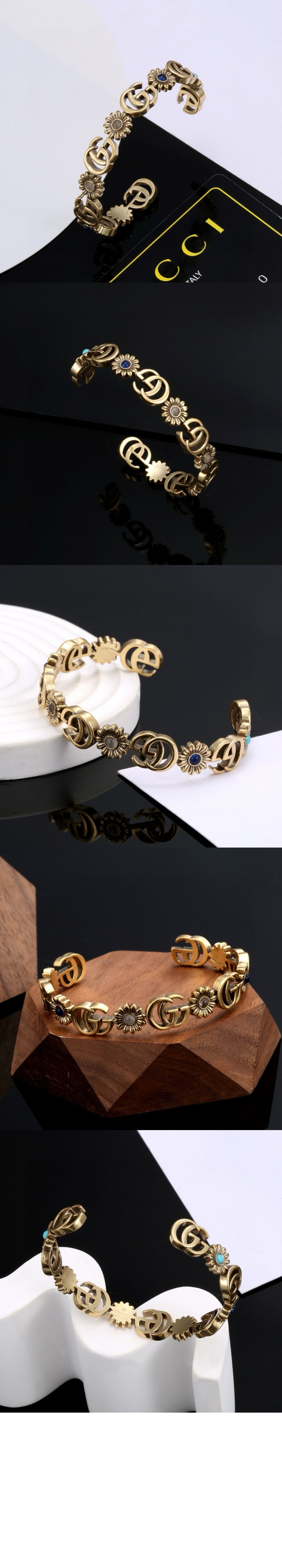 구찌 더블 G 자개 팔찌 632686