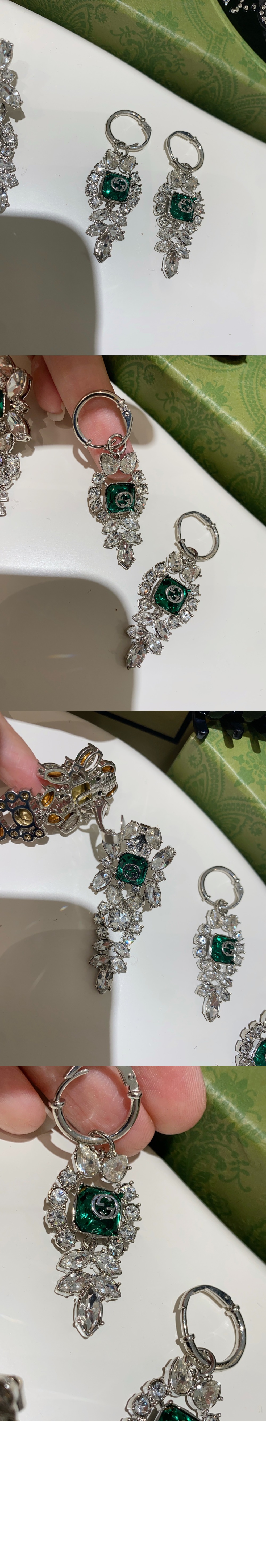 구찌 인터로킹 G 크리스털 귀걸이 676527