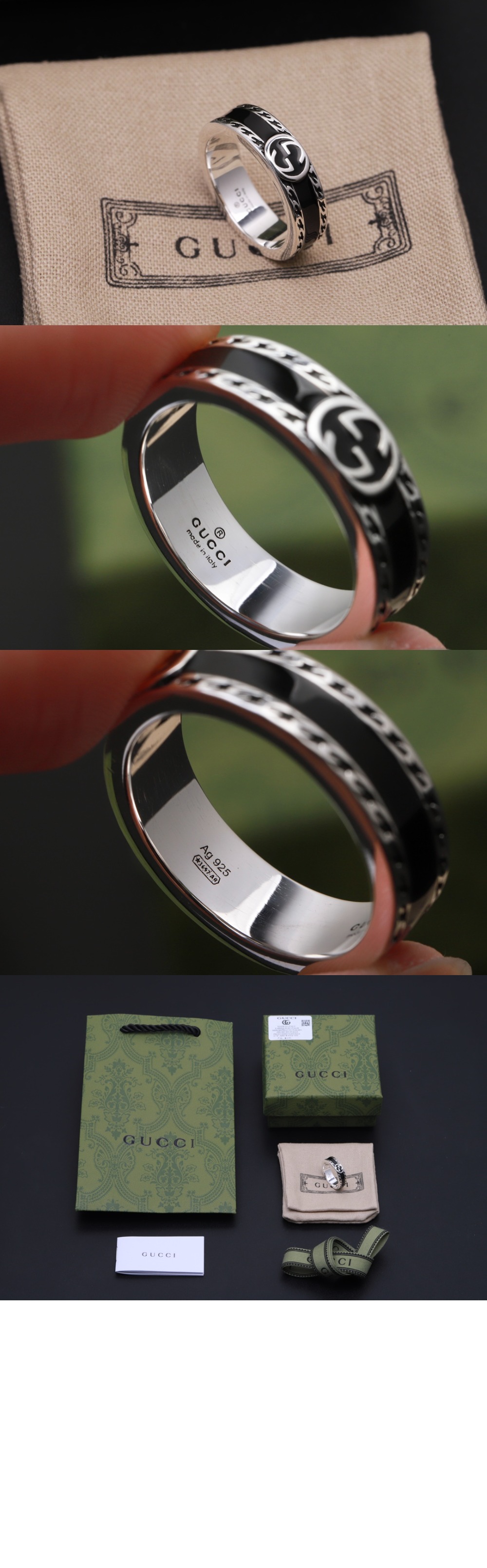 구찌 인터로킹 반지 645573