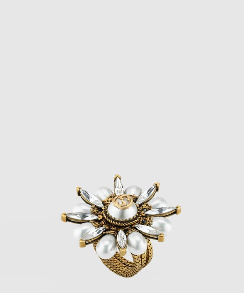 구찌 인터로킹 G 플라워 링 반지 702719