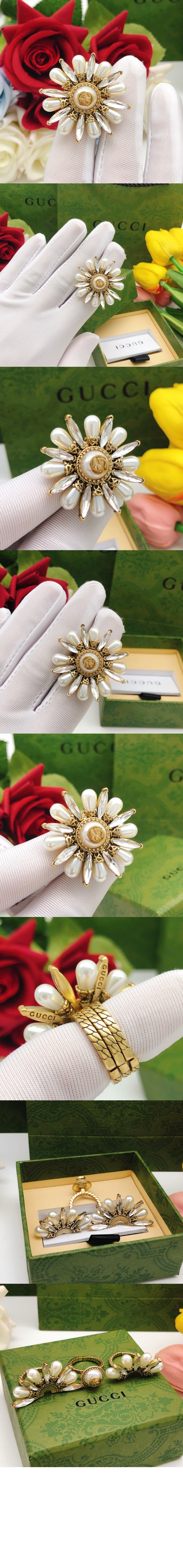 구찌 인터로킹 G 플라워 링 반지 702719