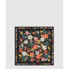 구찌 꽃 프린트 실크 스카프 704127
