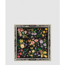 구찌 꽃 프린트 실크 스카프 699493