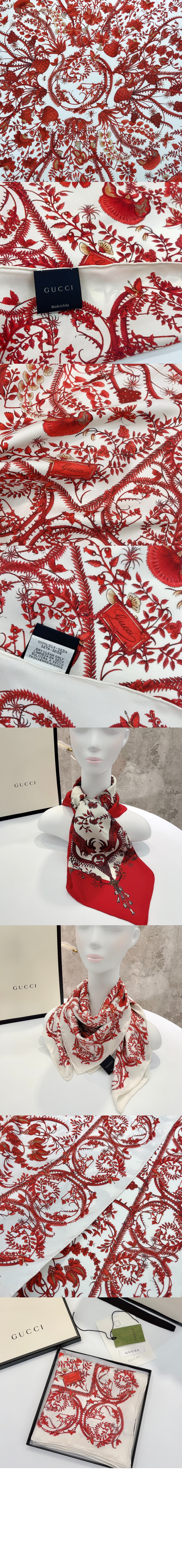 구찌 상룡 프린트 실크 스카프 774323