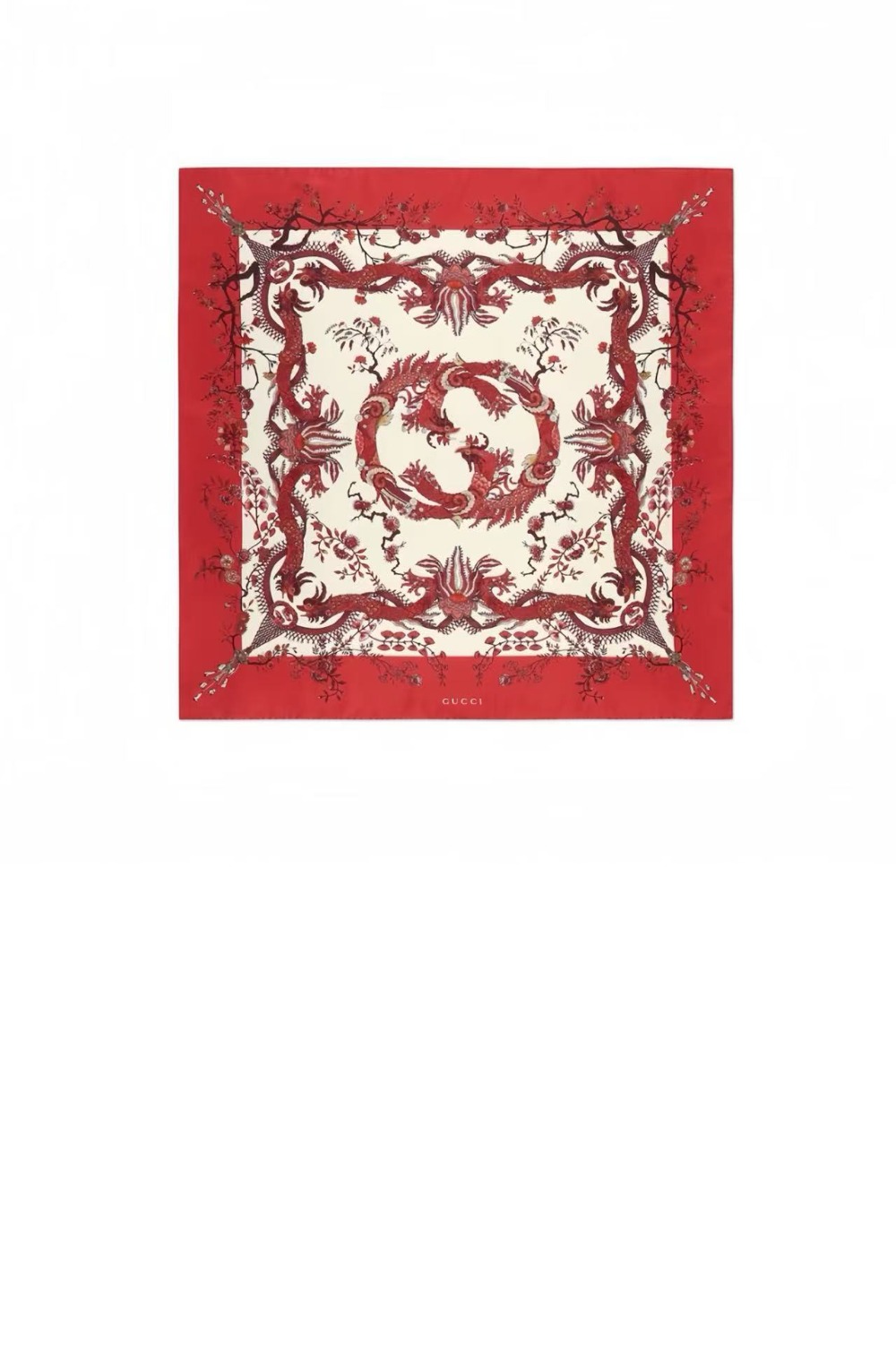 구찌 상룡 프린트 실크 스카프 774314