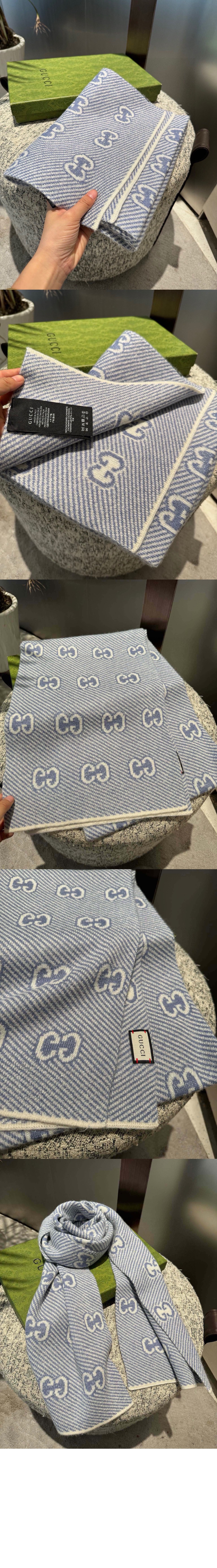 구찌 GG 자카드 패턴 니트 스카프 677795