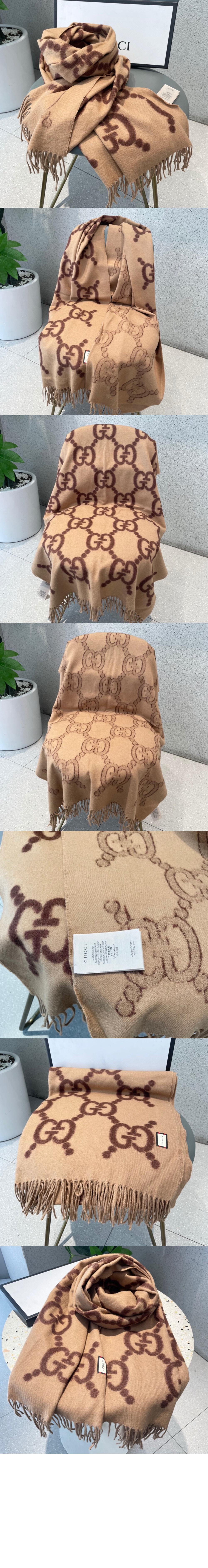 구찌 GG 자카드 패턴 니트 스카프 675876