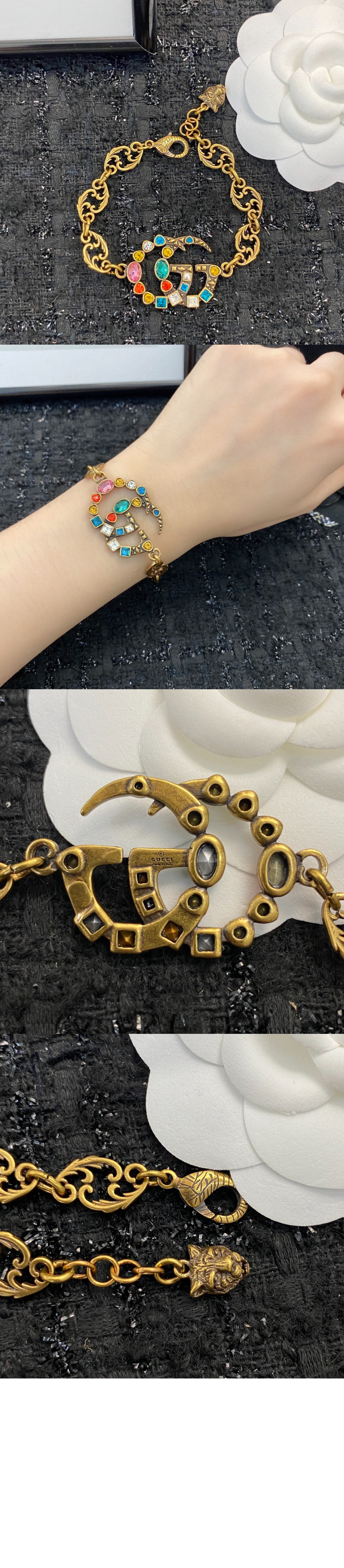 구찌 인터로킹 다이아몬드 팔찌 530532