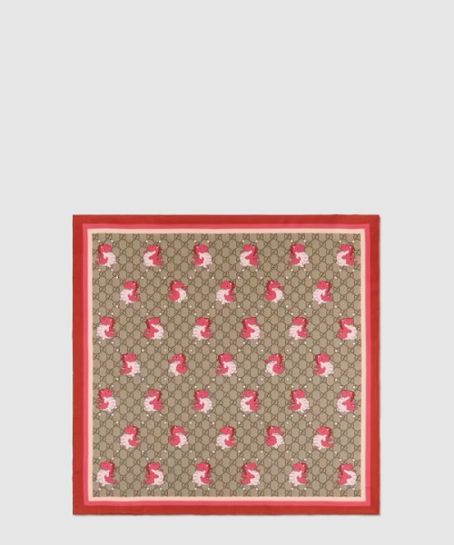 구찌 플로라 프린트 실크 스카프 778925