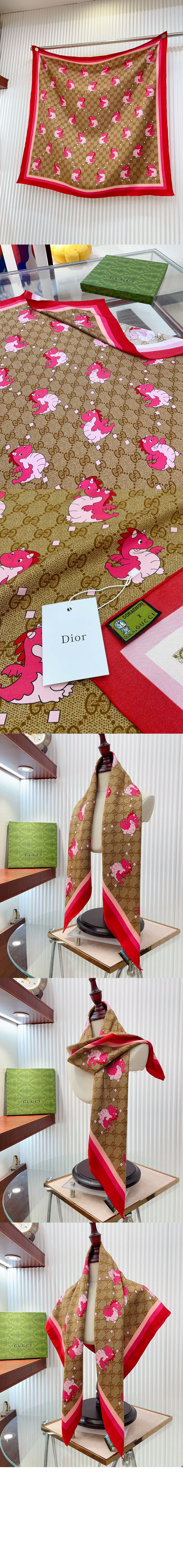 구찌 플로라 프린트 실크 스카프 778925