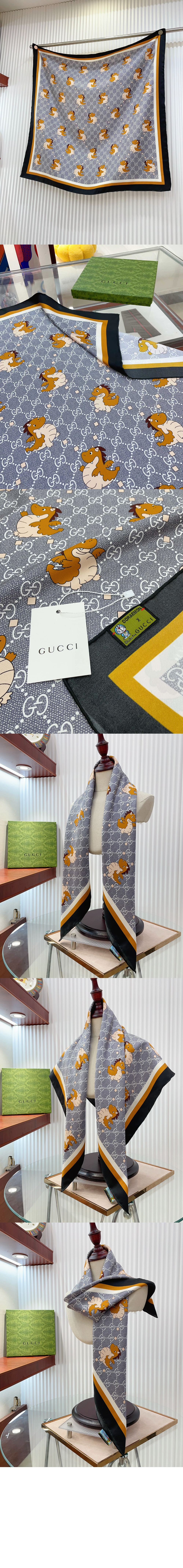 구찌 플로라 프린트 실크 스카프 778925