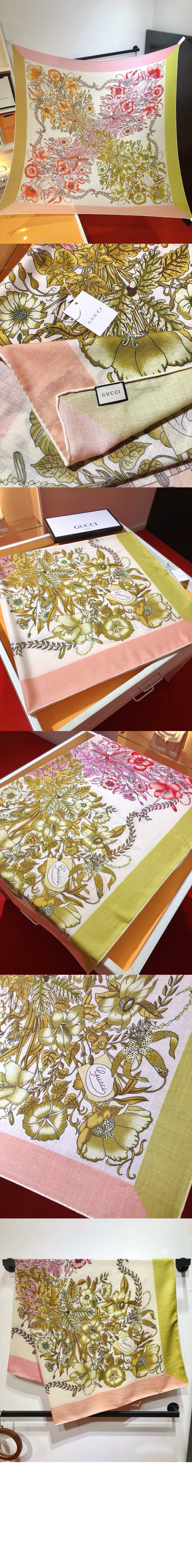 구찌 플로라 프린트 실크 스카프 775773