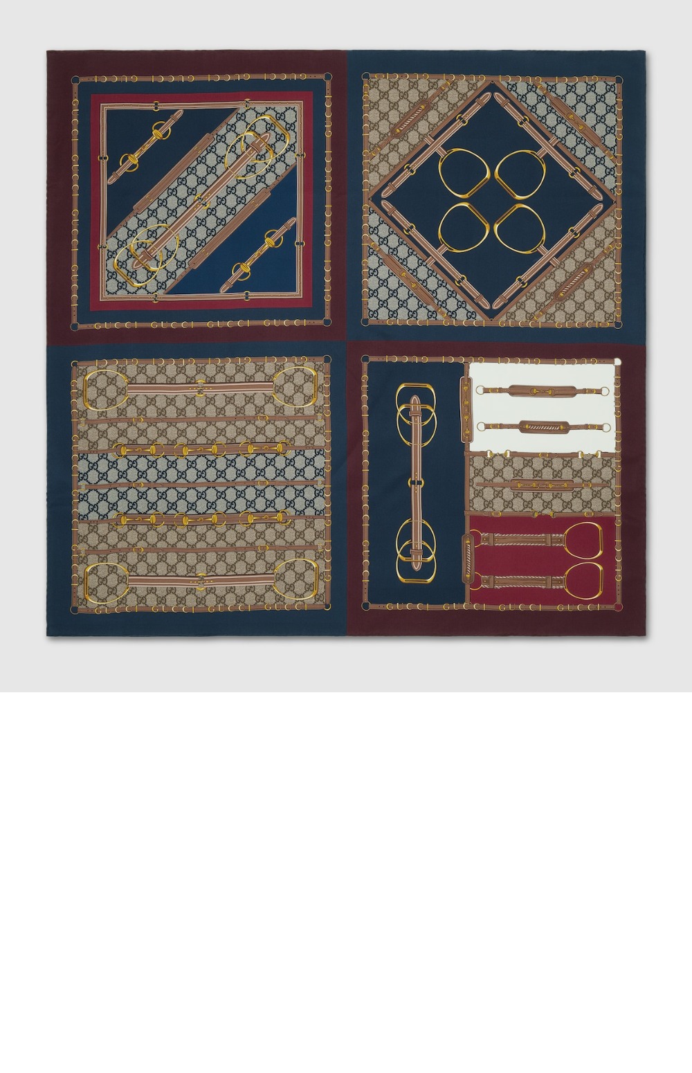 구찌 헤리티지 프린트 실크 스카프 786222