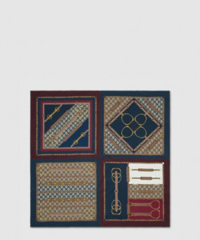 구찌 헤리티지 프린트 실크 스카프 786222