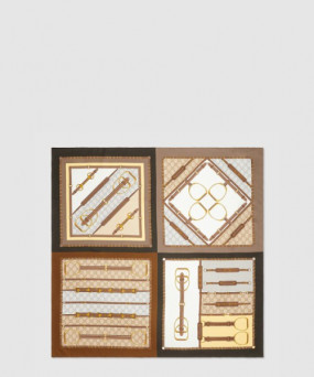 구찌 헤리티지 프린트 실크 스카프 786222