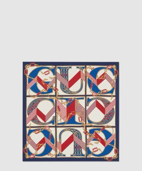 구찌 플로라 프린트 실크 스카 739829