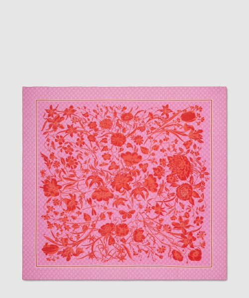 구찌 플로라 프린트 실크 스카 788333