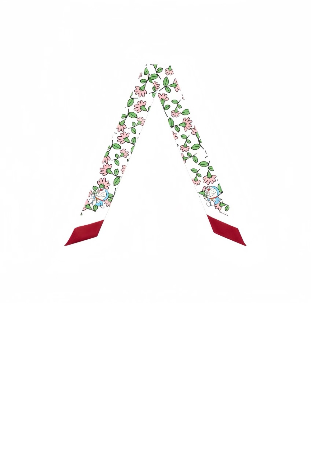 구찌 실크 트윌 플로라 프린트 넥 보우 656611