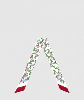 구찌 실크 트윌 플로라 프린트 넥 보우 656611