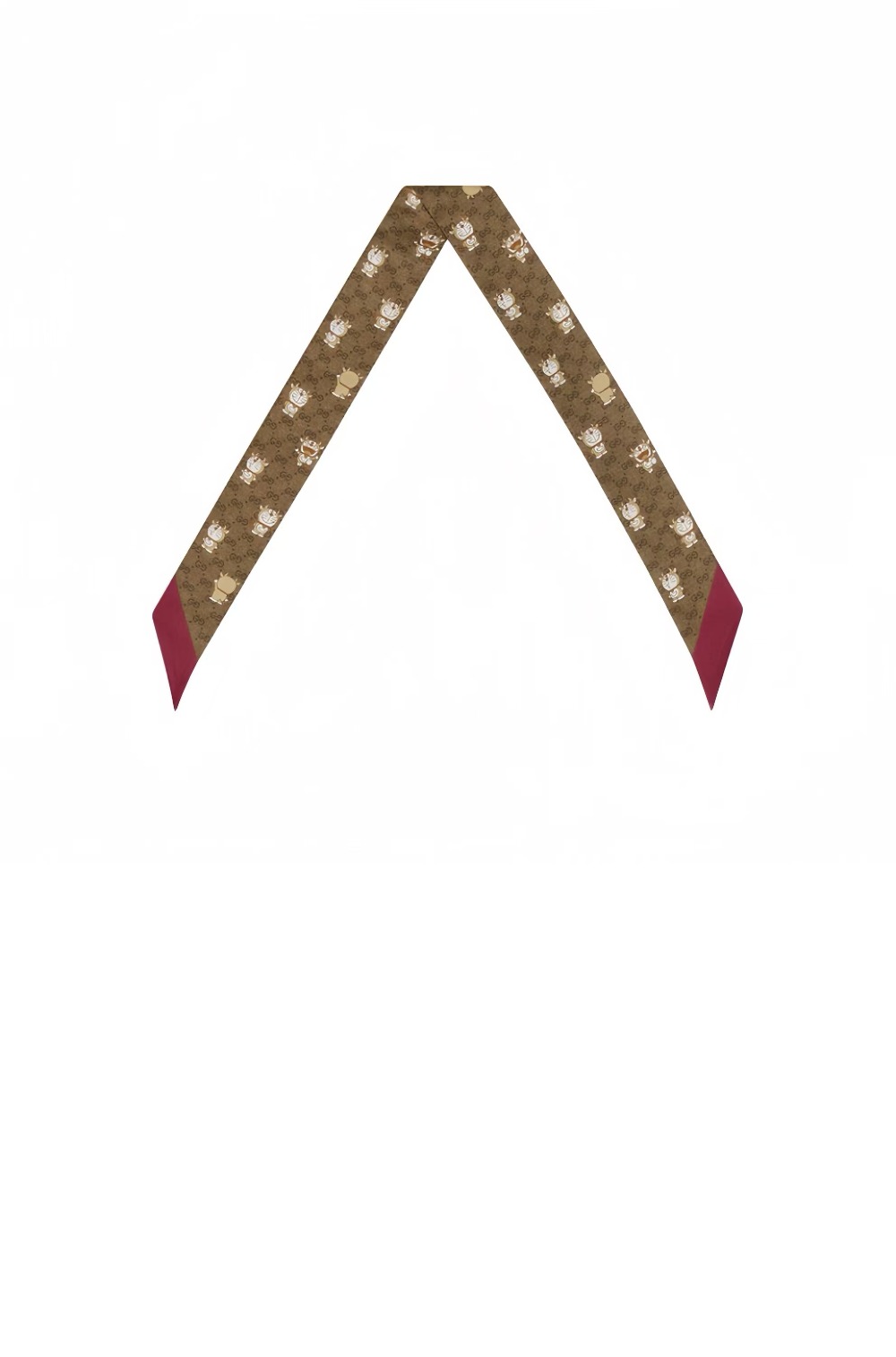 구찌 플로라 프린트 실크 넥 보우 654666