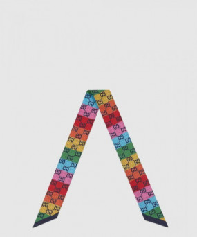 구찌 플로라 프린트 실크 넥 보우 662780