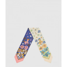 구찌 플로라 프린트 실크 넥 보우 698734