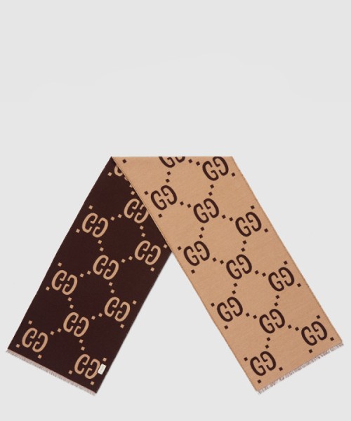 구찌 GG 자카드 울 실크 스카프 495592