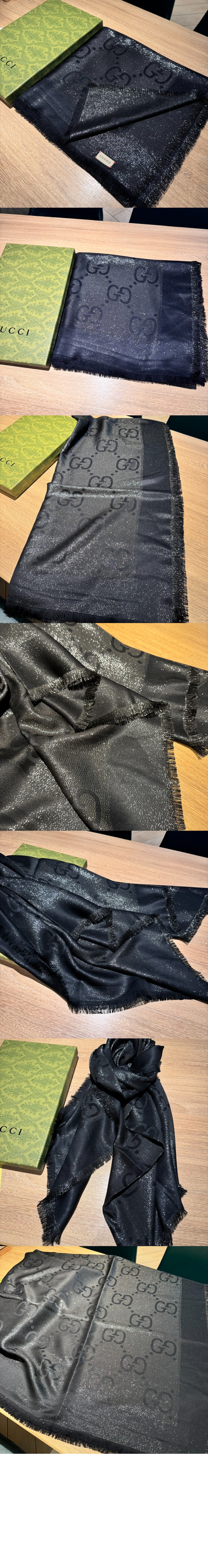 구찌 GG 라메 자카드 숄 694839